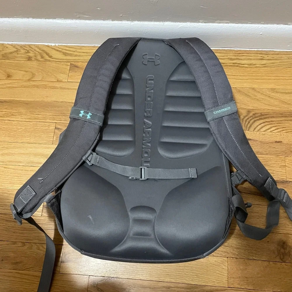 Under Armour Storm Recruit Backpack Gray Teal Laptop Sleeve 1294719 Mens Womens
